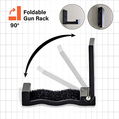 Foldable Metal Gun Rack Wall Mount Shotgun Hooks Rifle Hangers, Wall