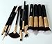 JPNK Synthetic Makeup Brush Set Cosmetics Foundation Blending Blush Eyeliner Face Powder Brush Makeup Brush Kit (Golden)