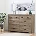 South Shore Versa Collection 8-Drawer Double Dresser, Weathered Oak with Antique Handles