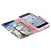 For iphone 5C , TUTUWEN Novelty Fashion Colorful Flower Style [Magnetic] Wallet [PU Leather Case] Flip [Stand] Flap Closure Protective Cover for Apple iphone 5C