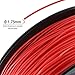 TIANSE Red PLA 3D Printer Filament, 1.75mm Diameter Tolerance +/- 0.03 mm, 2.2lb Spool