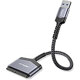 JSAUX SATA to USB Cable, USB 3.0 to 2.5” SATA III Hard Drive Adapter Aluminum Shell Nylon Cord External Converter for SSD/HDD