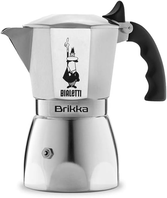 Bialetti 0006188 Moka New Brikka, Caffettiera 2 Tazze, Alluminio