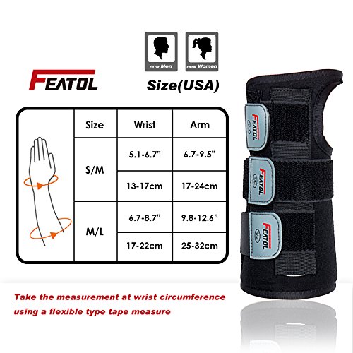 Wrist Braces Adjustable Wrist Support Brace w/ Splints, Right Hand