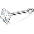 EternalDia IGI Certified 14K Gold Diamond Nose Studs for Women Men | 20 Gauge Ball Diamond Nose Rings | 1.5mm, 1.7mm, 2mm Nose Piercing Studs | Body Piercing Jewelry in I-J Color, I2-I3 Clarity