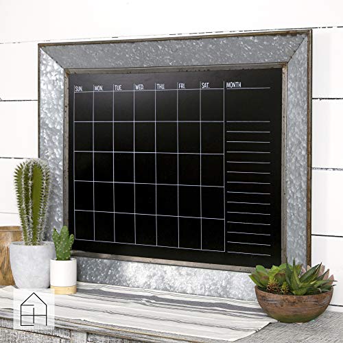 Everly Hart Collection Rustic Galvanized Metal Framed Mount Chalkboard