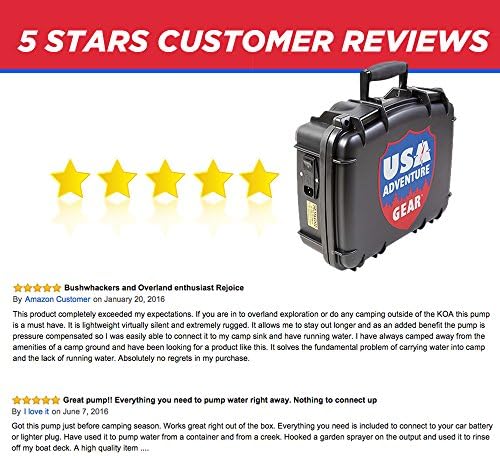 Water Pump 12v by USA Adventure Gear - Perfect for RV Boats Floodings Irrigation Camping - RV Accessories Essential - Transfer Water From 1 Location To Another - No Assembly Necessary
