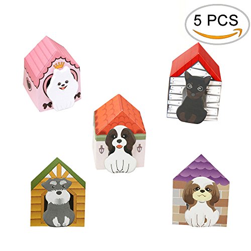 Cute Creative Small Dog Shaped Sticky Notes Self-Stick Memo Pad, Set of 5 by CSPRING