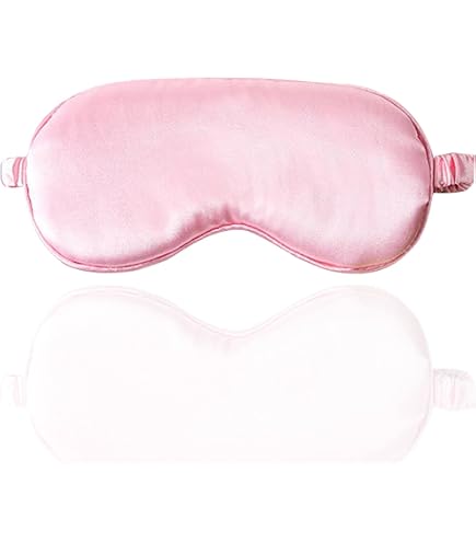 Amazon.com : LCBD Pink Sleep Eye Mask, Blackout Silk Satin Travel