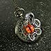Steampunk Antique Pocket Watch Necklace Victorian Pendant Charm Glass RED Fire Dragon Eye with Snake