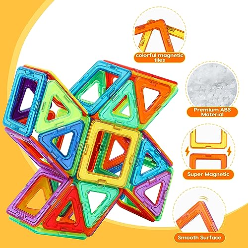 Pincush Magnetic Building Blocks Children, Magnetic Building Blocks Games Girls of 3 4 5 6 7 Years Old Boys and Girls Educational Toys Child Magnets Montessori Gift STEMS