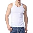 Men's Undershirts (Pack of 6) - Soft Cotton Blend, Tag Less A-Shirt Crew Neck - Comfortable Fit