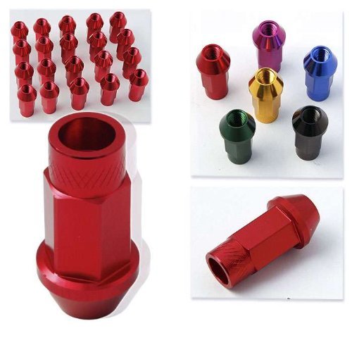 Buy Godspeed 20 Pieces 12x 1.5mm Red Color Extended Aluminum Lug Nut