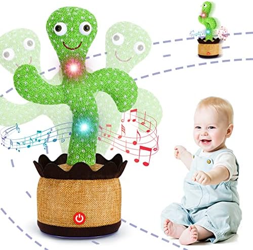 SENCU Dancing Cactus Baby Toys, Crawling Singing Recording Talking Cactus  Toy Mimicking Repeats What You Say, Musical Plush Toys with Lights 120  Songs, Gifts for 4 5 6 Year Old Boy Girl