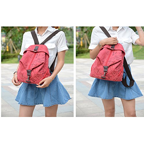 image for MiCoolker Canvas Backpack Sports Shoulders Bag Classic Vintage Student