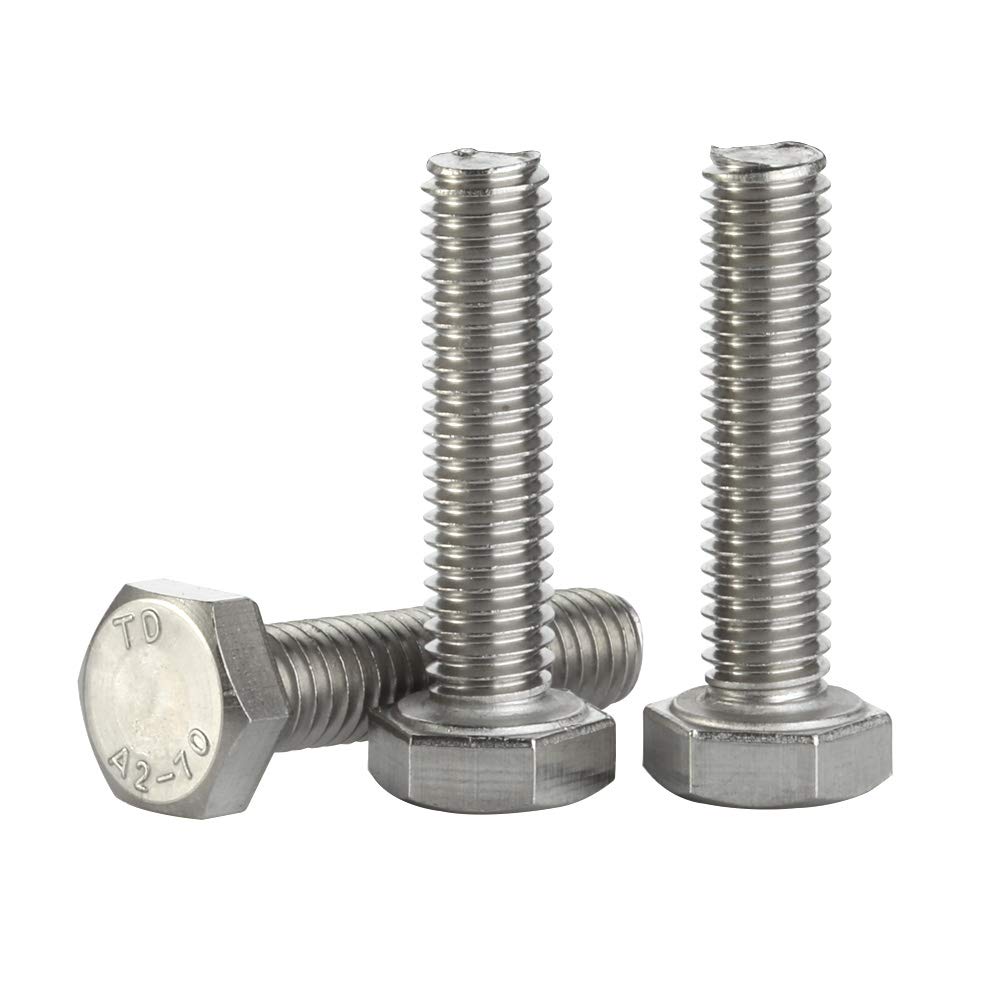 1/4-20 x 1-3/4" (3/8" to 4" Available) Hex Head Screw Bolt, Fully Threaded, Stainless Steel 18-8, Plain Finish, Quantity 40