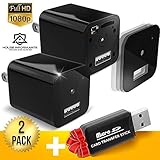 Hidden Spy Camera | 2 Pack | 1080P Full HD |Has Motion Detection | Loop Recording | Flash Transfer Stick | For Protection and Surveillance of Your Home and Office
