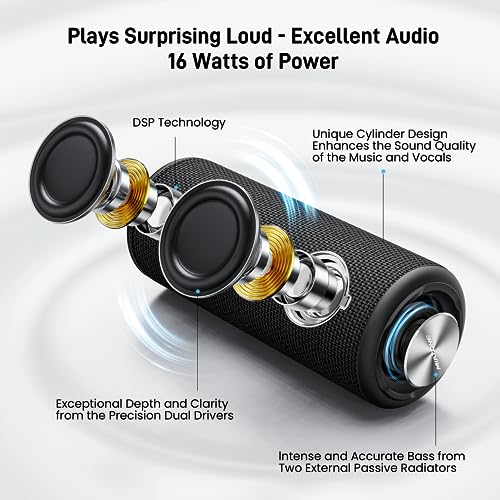 MIATONE Bluetooth Speakers, Waterproof and Portable Outdoor Wireless