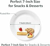 1ABOVE 7-Inch Disposable Paper Plates 100 Pack White 18 cm view 2