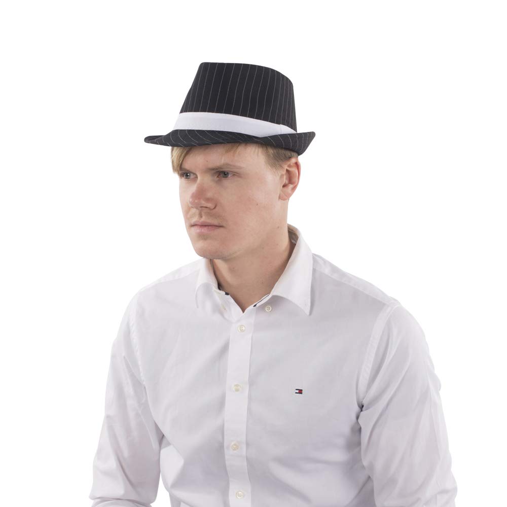 Dress Up America Fedora Hat Black and White - One Size