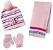 Berkshire Little Girls' 3 Piece Frozen Anna Elsa Olaf Hat Mitten and Scarf Set
