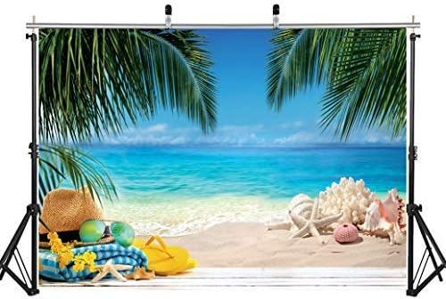 AIIKES 7x5FT Tropical Party Beach Backdrop Summer Beach Photography Backdrop Hawaiian Party Decoration for Wedding, Baby, Newborn, Birthday 11-545