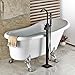 Zovajonia Oil Rubbed Bronze Floor Mounted Bathtun Filler Shower Faucets Set Free Standing Single Handle Tub Mixer Taps with Hand Shower