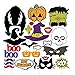 PIXNOR 24pcs Happy Halloween Photo Booth Props Skull Witch Hat Pumpkin Bat Butterfly Fancy Party Decor Supply