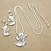 RechicGu Silver Western Texas Cowgirl Cowboy Hat Boot Spur Rodeo Snake Chain Earrings Necklace Set