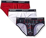 2(x)ist Men's 3-Pack Cotton Stretch No-Show Brief, Plaid/Scotts Red/White, Large