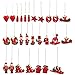 Juvale 27-Pack of Christmas Tree Decorations - Hanging Wooden Decorations, Ornate Crafted Christmas Ornaments, Festive Embellishments, Assorted Designs