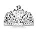 Metal Factory 925 Sterling Silver Cubic Zirconia Princess Cross Crown Tiara CZ Band Ring