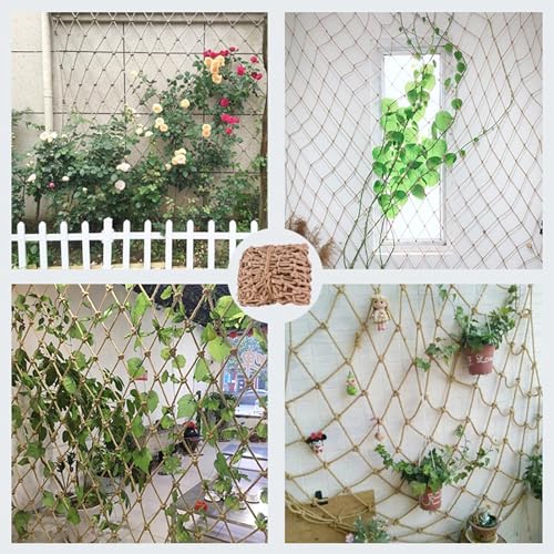 SSWZHANG Hemp Rope Net Protection Hemp Net Anti-Fall for Stairs for Children Photo Wall Decoration Ceiling Protection (1 x 7 m (3 x 23 yards)