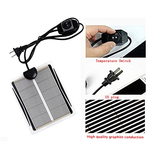 Reptile Heating Pad,Vipe Reptile Heat Mat Under Tank Heating Pad US Plug 110V Reptile Tank Warmer with Temperature Controller (5.9"x7.1" (5W)) - Thumbnail 2