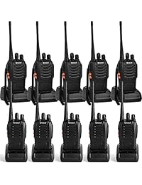 Greaval Walkie Talkies 2/4/6/10 Pack de radio de 2 vías de largo alcance 16-CH de dos vías (negro)