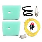 Panari 537186301 Air Filter + Primer Bulb Fuel Spark Plug for Husqvarna 123C 123L 123LD 223L 223R 322C 322L 322R 323C 323L 325C 325CX 325L 325LX 326C 326L 326LX String Trimmer
