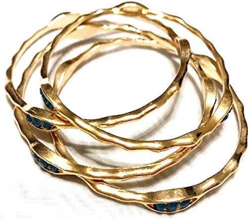 Global Huntress Stunning 18K Gold Plated Lead Free Green Rhinestone Elegant Women Bangle Bracelet