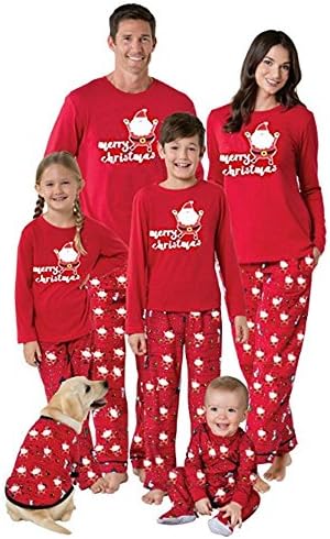 Yunchuang Matching Family PJS Christmas Entire Family Jammies Cotton Pajamas Sets Best Kids Sleepwear Xmas A7