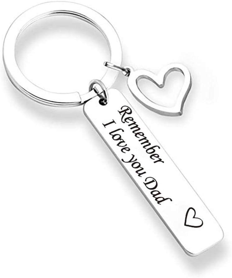 SEDEX Key Rings Tag Engraved I Love You Mothers Father Day Gifts from Daughter and Son Key Chains for Women Best Dad Mum Personalised Keychain with Dog Tag (Rember I Love You Dad)