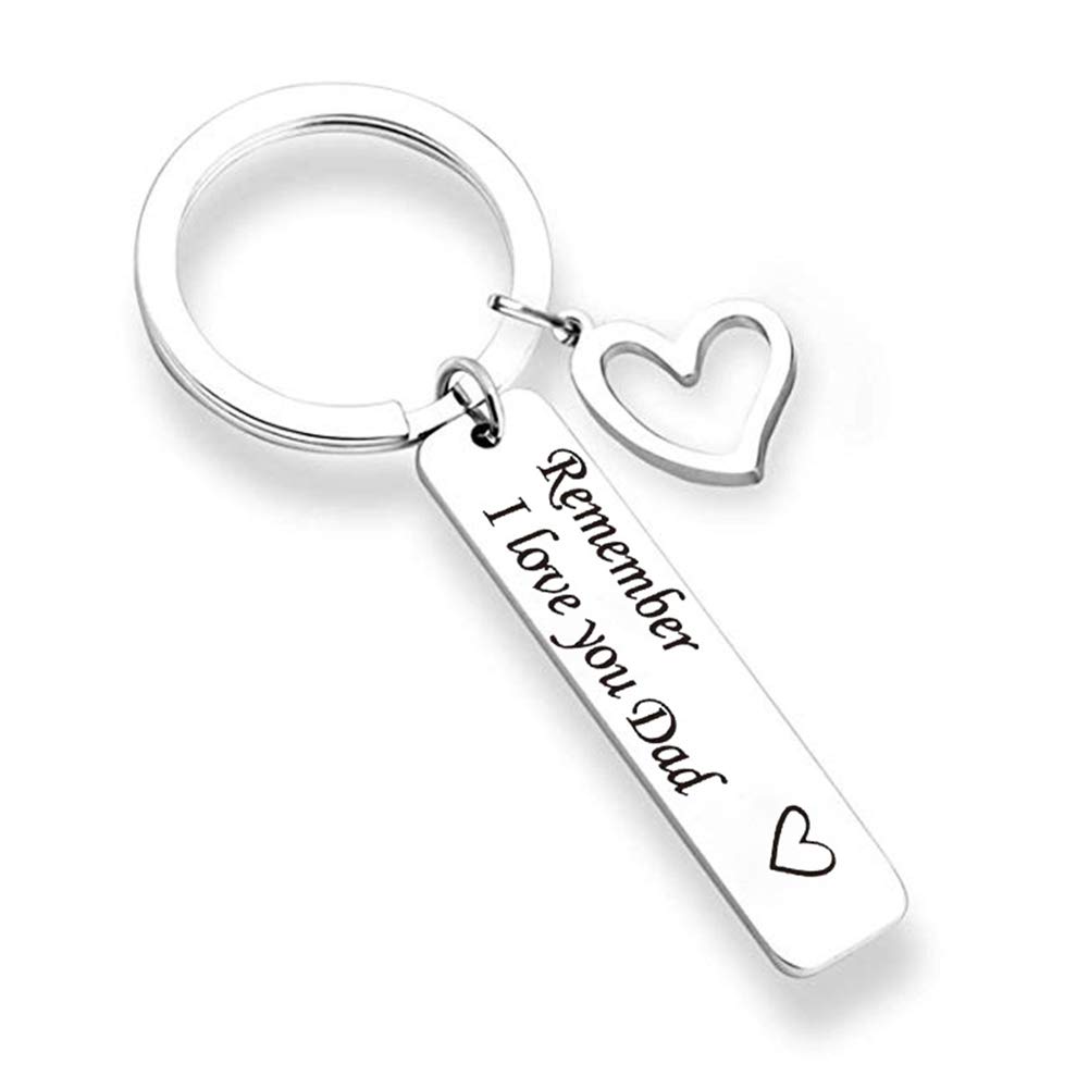 SEDEX Key Rings Tag Engraved I Love You Mothers Father Day Gifts from Daughter and Son Key Chains for Women Best Dad Mum Personalised Keychain with Dog Tag (Rember I Love You Dad)