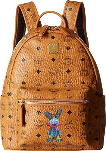 MCM Unisex Rabbit Backpack Small Cognac SM
