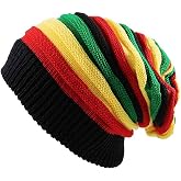 Women's Jamaican Style Beanie, Multi-Color Striped | Features Vibrant Stripes and a Comfortable fit, Perfect for Women's Jamaican Outfits. Ideal for Reggae Festivals, Casual wear. Colorful