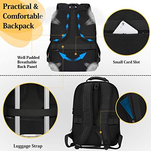Laptop Backpack 17 Inch Extra Large Travel Backpack for Men Waterproof School College Backpack with USB Charging Port Business Computer Gaming Backpack for Men Women Black 3 Laptop Backpack 17 Inch Extra Large Travel Backpack for Men Waterproof School College Backpack with USB Charging Port Business Computer Gaming Backpack for Men Women Black