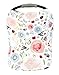 Pobi Baby Car Seat Covers and Nursing Cover - Soft and Stretchy Floral Pattern (Beauty)