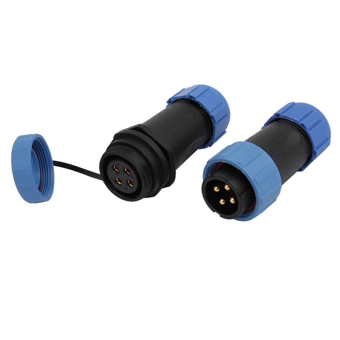 Sourcingmap Pair Waterproof Aviation Cable Connector + Socket SD20-4 4-Terminal IP68