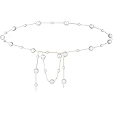 QFGasre Pearl Chain Belt Gold Pearl Waist for Women Adjustable Metal Body Chain Boho Belts Trendy Waist Belts Chains for Dress Concert Outfit