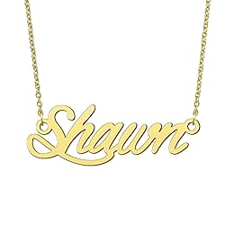 BYBWBL Shawn Name Pendant Necklace 18k Gold Plated