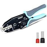 YMYP Crimping Tool for Sleeves Ferrule Terminals & Pin Cord Ends - Ratcheting Wire Crimper - AWG 10-2 (6-35mm²) - Electrical 
