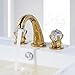 APOSHION Bathroom Faucet, Bath Sink Faucet,Hot/Cold Water Mixer Bathroom Faucet with 3 Holes by (Gold Finish)