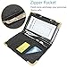 CoBak Server Book - Waitress Book Organizer with Zipper Pouch for Restaurant Waitstaff, 5 Large Pockets with Pen Holder,Black Glitter.